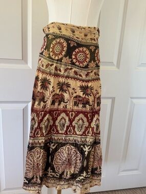 Vintage Lurex Elephant Wrap Skirt - One Size